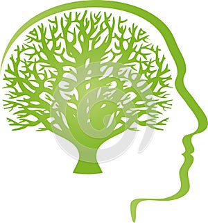 Head, face and tree, head and human logo photo