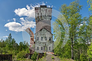 Head frame from a closed down mine in Sweden photo