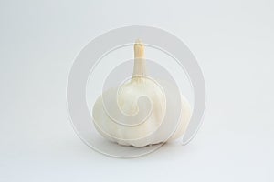 Head of garlic on a white background