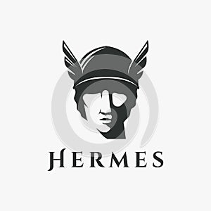Head of God Hermes logo vector icon