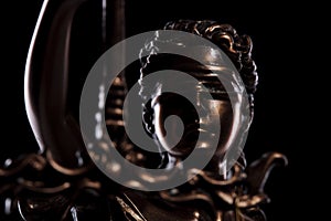 Head of the goddess of justice statue