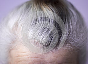 Head gray-haired elderly woman