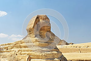 The head of the Great Sphinx of Giza, Cairo, Egypt.