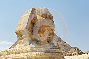 The head of the Great Sphinx of Giza, Cairo, Egypt.