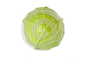 Head green cabbage isolated on white background