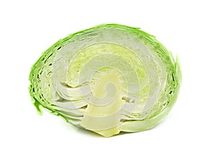 Head of green cabbage vegetable isolated on white background