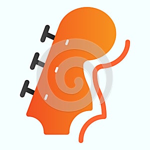 Head of guitar neck flat icon. Guitar handle vector illustration isolated on white. Musical stringed instrument gradient