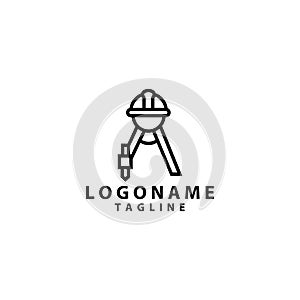 head helmet architect anchor logo design vector