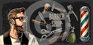 Head hipster and equipment for BarberShop