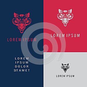 Head hogs abstract logo