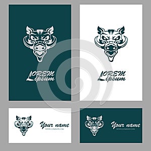 Head hogs abstract logo