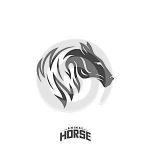 Head Horse logo design vector. Horse Fire logo template. Illustration Vector