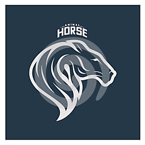 Head Horse logo design vector. Horse Fire logo template. Illustration Vector