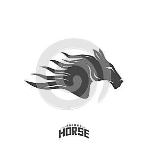 Head Horse logo design vector. Horse Fire logo template. Illustration Vector