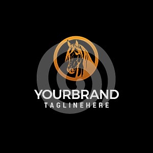 Head horse luxury logo design concept template