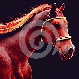 Head Horses on an isolated background. Close-up. Illustration for advertising, cartoons, games, print media. My collection of