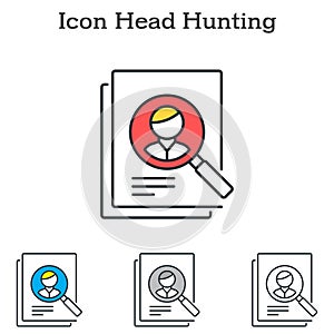 Head Hunting flat icon design for infographics and businesses