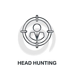 Head Hunting icon symbol in outline style. Creative sign from human resources icons collection. Thin line Head Hunting icon for