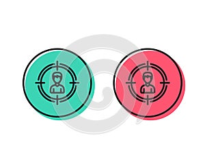 Head hunting line icon. Business target sign. Vector