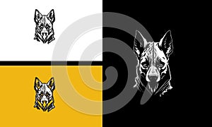 head hyena vector illustration line art design