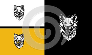 head hyena vector illustration line art design