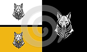 head hyena vector illustration line art design