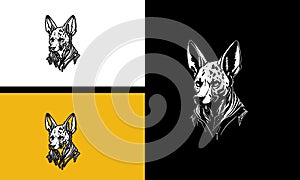 head hyena vector illustration line art design