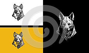 head hyena vector illustration line art design