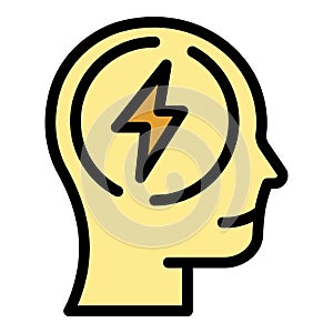 Head idea icon color outline vector