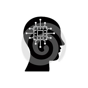 Head idea icon vector logo design template