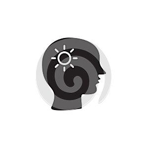 Head idea icon vector logo design template