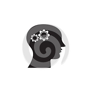 Head idea icon vector logo design template