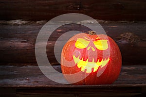 Head of Jack lantern. Halloween party, october. Treak or treat