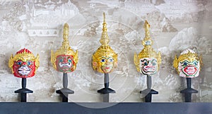 The head of the Khon in the Ramayana on display