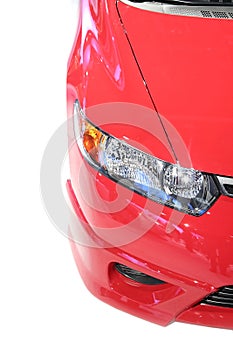 Head Lamp Of Red Car