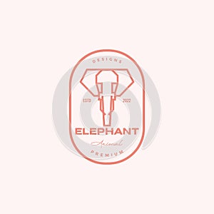 Head line polygon elephant badge logo design vector graphic symbol icon illustration creative idea