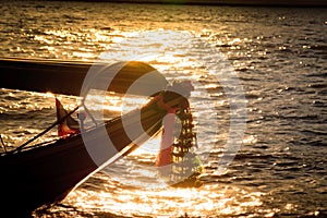 Head of long-tail boat