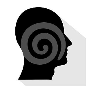 Head man icon. Isolated vector illustration. Men head silhouette male profile