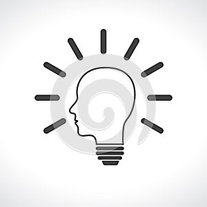 Head man lightbulb icon