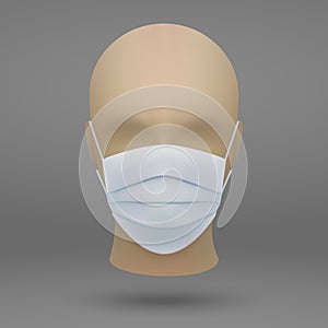 head with medical face mask