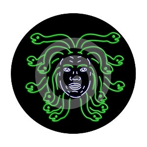 Head of Medusa Oval Neon Sign