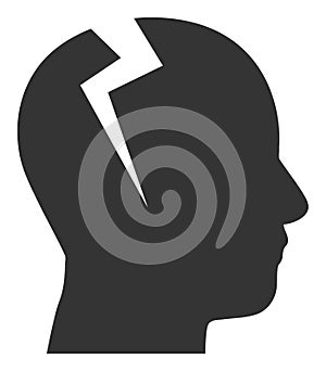 Head Migrain Ache Raster Icon Illustration