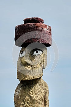 Head of the Moai statue, Easter Island, Chile