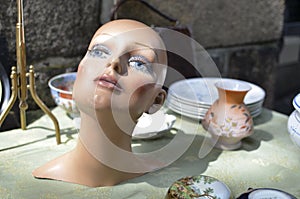 Head model in flea market