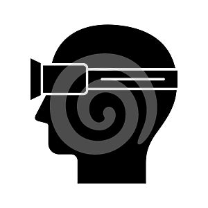 Head mounted display  Flat inside vector icon which can easily modify or edit photo