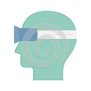 Head mounted display  Flat inside vector icon which can easily modify or edit photo