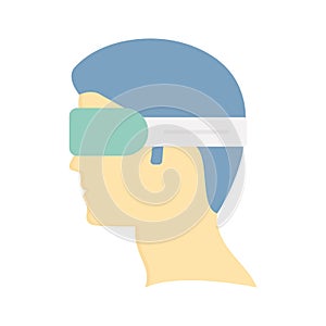 Head mounted display Flat inside vector icon which can easily modify or edit