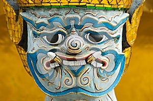 Head of mythical figure at Wat Phra Kaeo