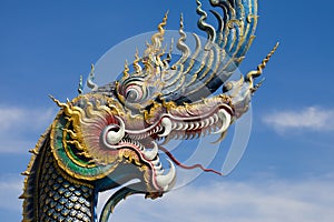 Head of Naga at Wat Rong Suea Ten