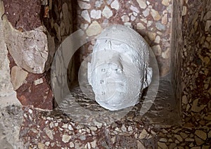 Head by Nino Longobardi in a room of the Castel Del Monte